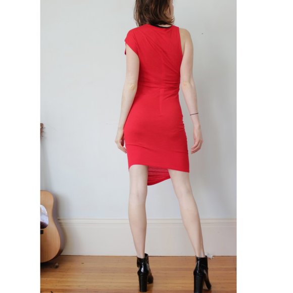 y2k mesh-lined asymmetrical dress - Picture 6 of 8